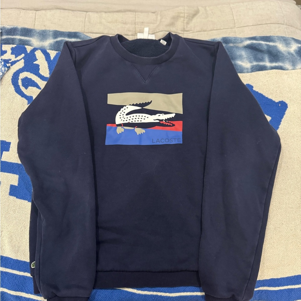 Lacoste Boys Dark Blue Crewneck Sweater